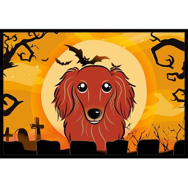 Carolines Treasures BB1772JMAT Halloween Longhair Red Dachshund Indoor & Outdoor Mat; 24 x 36 in. BB1772JMAT - main